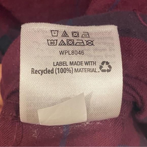 ALFANI Men's Wide Check Brushed Flannel RED Long Sleeve Button Down Shirt MEDIUM - Picture 5 of 6